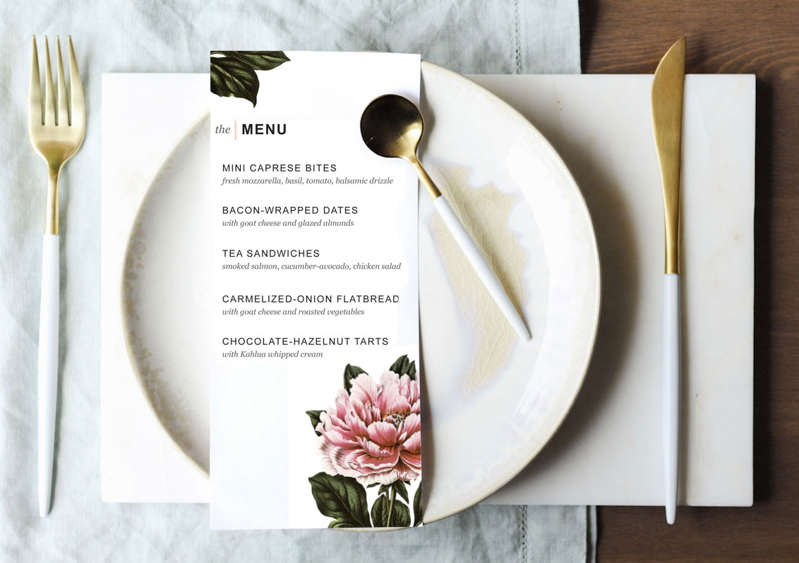 Printable Dinner Party Menu Template Design. Create. Cultivate.