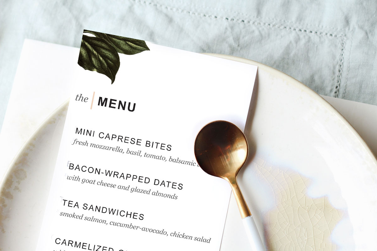 Printable Dinner Party Menu Template Design Create Cultivate 